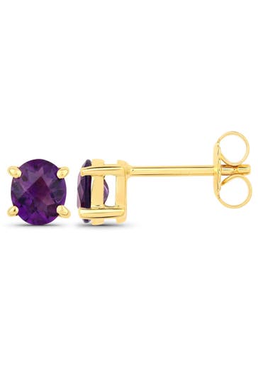 VIRA JEWELS Ohrringe 925-Sterling Silber vergoldet Glänzend Amethyst violett gelb
