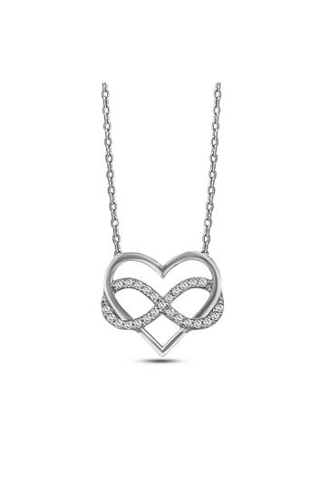 DKENIZ Kette 925/- Sterling Silber Infinity Herzkette silber