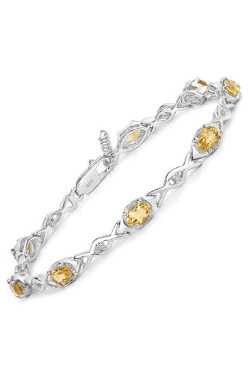 VIRA JEWELS Armband 925-Sterling Silber rhodiniert Glänzend  Citrin orange silber