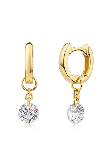 ZEEME Ohrringe 925/- Sterling Silber gelb vergoldet Zirkonia weiß gelb