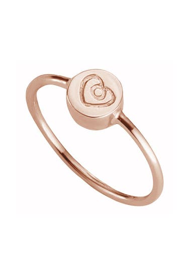 CAI Ring 925/- Sterling Silber rotvergoldet Herz rot