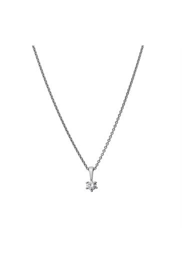 LYOMI Kette 585/- Weißgold  1 synth. Diam. 0,20 ct. silber
