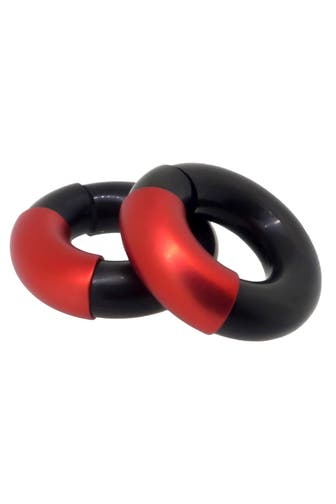 DEMARIE Ohrringe 925/- Sterling Silber Kautschuk rot