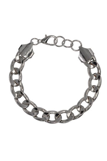 STEUER Armband Metall Glänzend Panzer silber