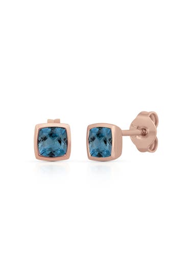 OROLINO Ohrringe Gold 585 rosé mit 2x Blautopas (beh.) rot