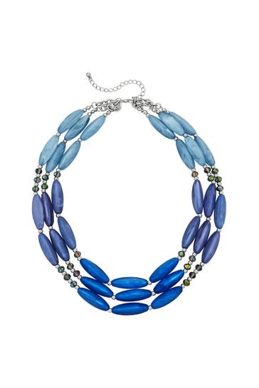 STEUER Kette Acryl blau Metal glanz Karabiner blau