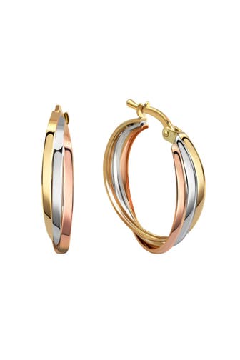 FASCINATION BY ELLEN K. Ohrringe Gold 585 dreifarbig 20mm Durchmesser mehrfarbig