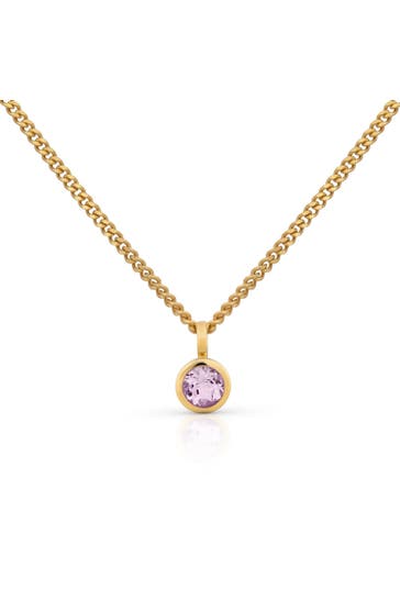 OROLINO Kette Gold 585 mit pinkem Amethyst 5mm gelb