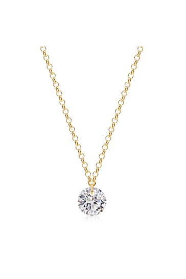 ZEEME Kette 925/- Sterling Silber gelb vergoldet glanz Zirkonia weiß gelb