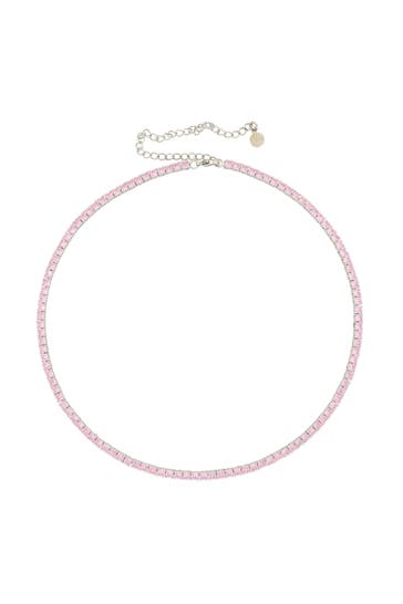 FASHIONBOX Kette rhodiniert mit Zirkonia pink pink