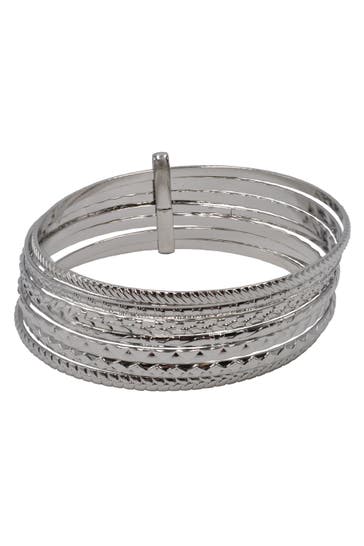 STEUER Armband Metall  strukturiert silber