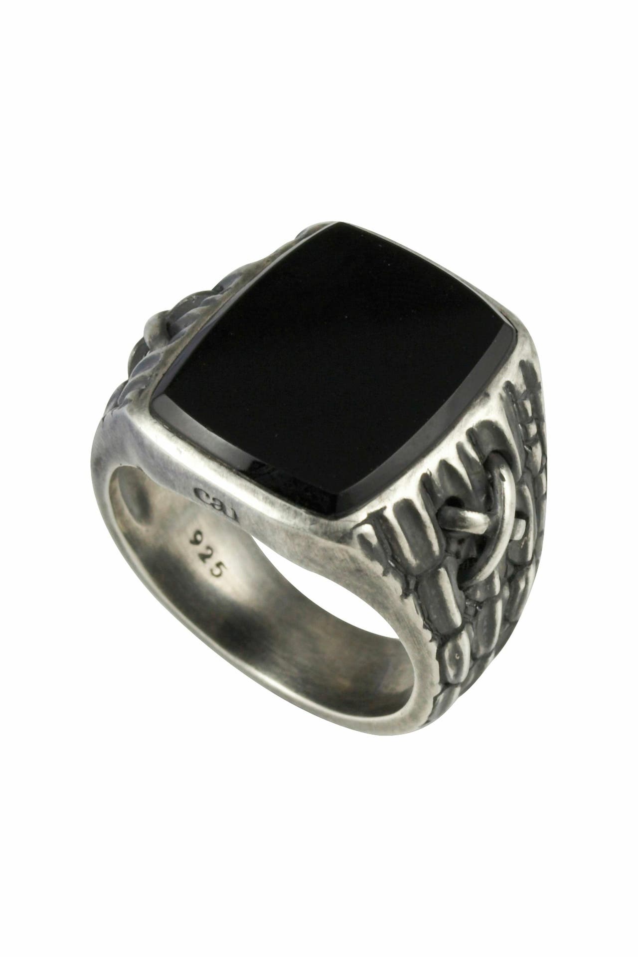 Ring 925/- Sterling Silber matt oxidiert Onyx - CAI » günstig online kaufen  | Outletcity