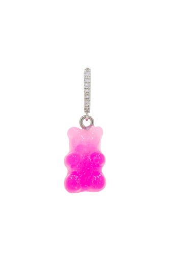 FASHIONBOX Charm rhodiniert Gummibär pink Zirkonia weiss