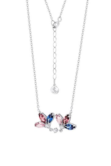 LEIS Kette 925 Sterling Silber rhodiniert Glänzend Blume Zirkonia bunt silber