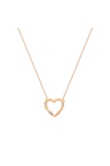 DKENIZ Kette 925 Sterling Silber rosevergoldet Glänzend 42+3cm Zirkonia Weiß rot