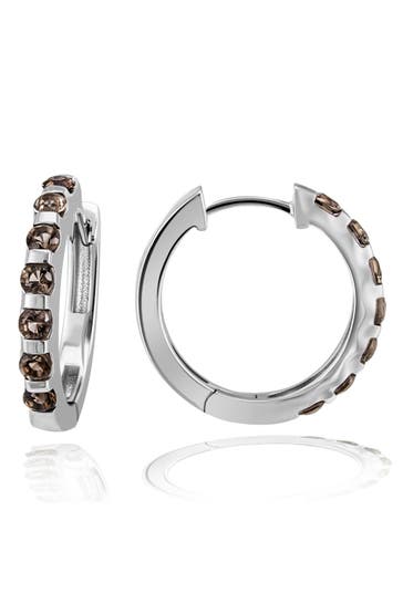 GOLDMAID Ohrringe 585 Weißgold  Glänzend Rauchquarz braun silber