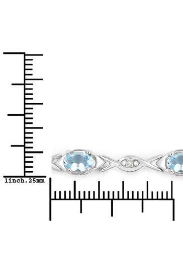 VIRA JEWELS Armband 925-Sterling Silber rhodiniert Glänzend  Blautopas beh. Blau silber