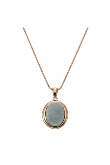 ZEEME Kette Silber 925 rhodiniert 42+5cm mit echtem Larimar hellblau