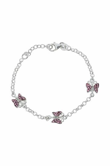 ZEEME Armband 925 Sterling Silber Kristall pink