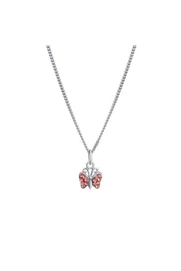 ZEEME Halskette 925 Sterling Silber Kristall pink