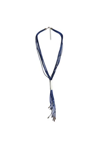 STEUER Kette mehrreihig blau mit silberfarbener Zierde blau