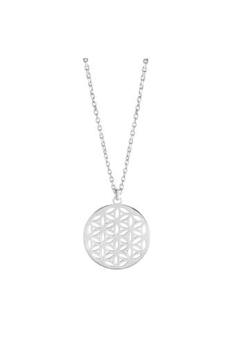 ZEEME Kette Silber 925 rhodiniert 42+3cm lang mit Motiv Blume des Lebens silber