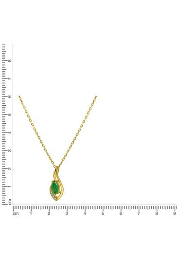 FASCINATION BY ELLEN K. Kette 585/- Gelbgold mit Smaragd Weißtopas gelb
