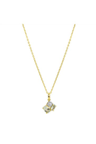 FASCINATION BY ELLEN K. Kette 375/- Gelbgold bicolor Blautopas und Zirkonia mehrfarbig
