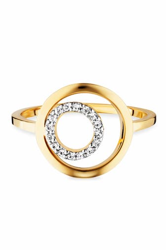 CAI Ring 925 Sterling Silber gelb vergoldet Topas