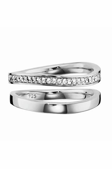 CAI Ring 925/- Sterling Silber rhodiniert Topas silber