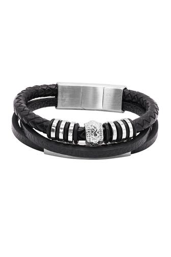 HEIDEMAN Lederamband Herren Ocean silberfarben matt