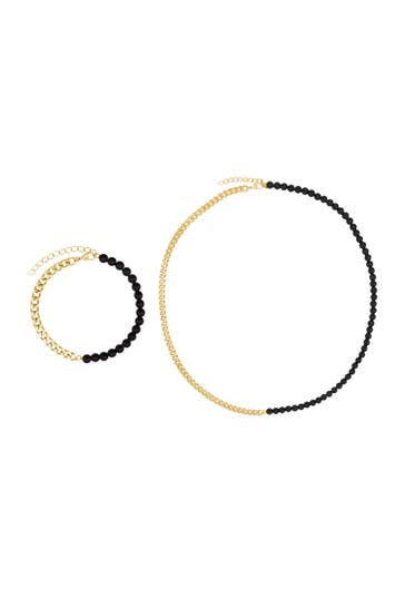 HEIDEMAN Schmuckset Herren mit Halskette und Armband Set Jeremy goldfarben