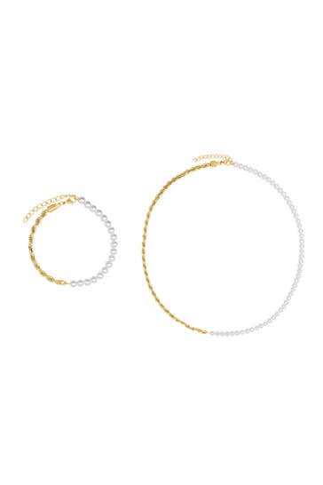 HEIDEMAN Schmuckset Herren mit Halskette und Armband Set Daven goldfarben