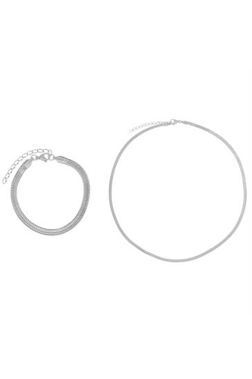 HEIDEMAN Schmuckset Herren mit Halskette und Armband Set Dean silberfarben poliert