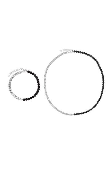 HEIDEMAN Schmuckset Herren mit Halskette und Armband Set Jeremy silberfarben poliert