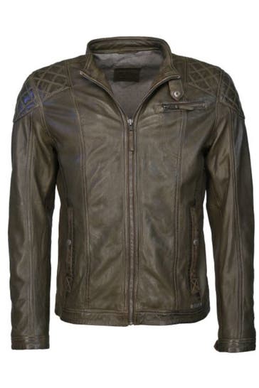 MUSTANG Lederjacke Cooper khaki