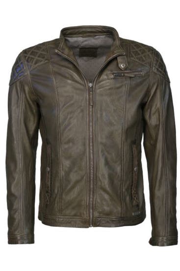MUSTANG - Lederjacke Cooper khaki