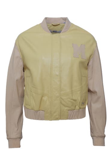 MAZE Lederjacke 42021222 pastel yellow/ivory