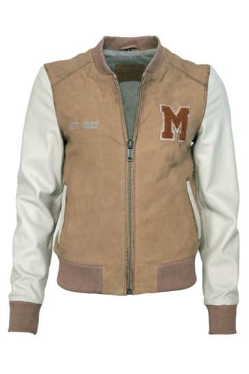 MUSTANG Lederjacke 31022104 mud/off white