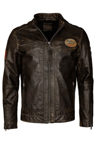 MUSTANG Lederjacke Varberg dunkelbraun