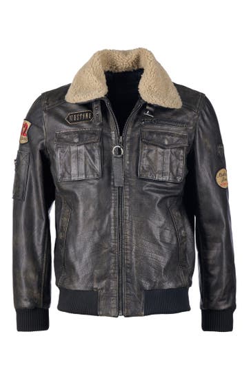 MUSTANG Lederjacke Karlstad dark brown