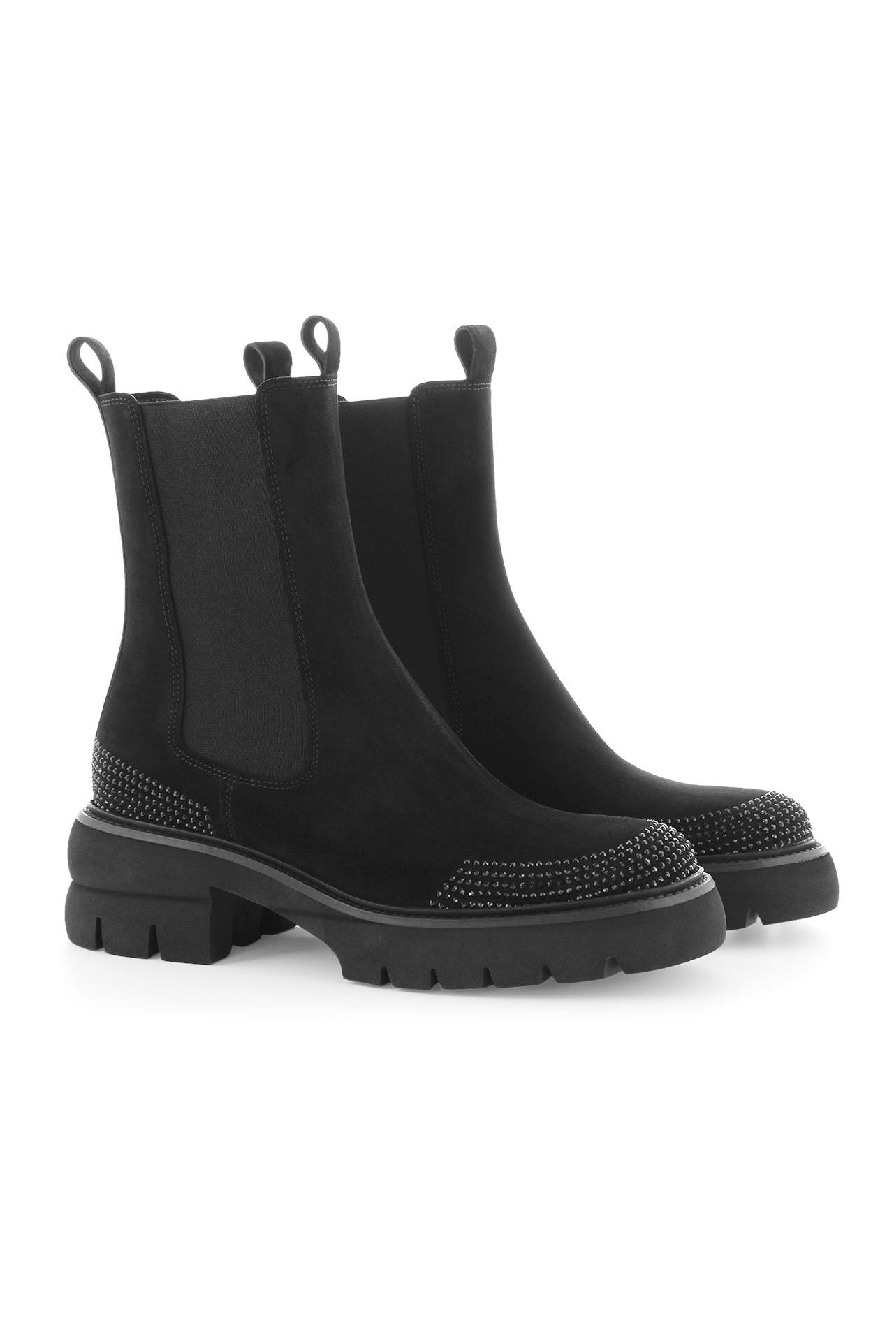 KENNEL & SCHMENGER Bump Black Leather Chelsea Ankle Boots