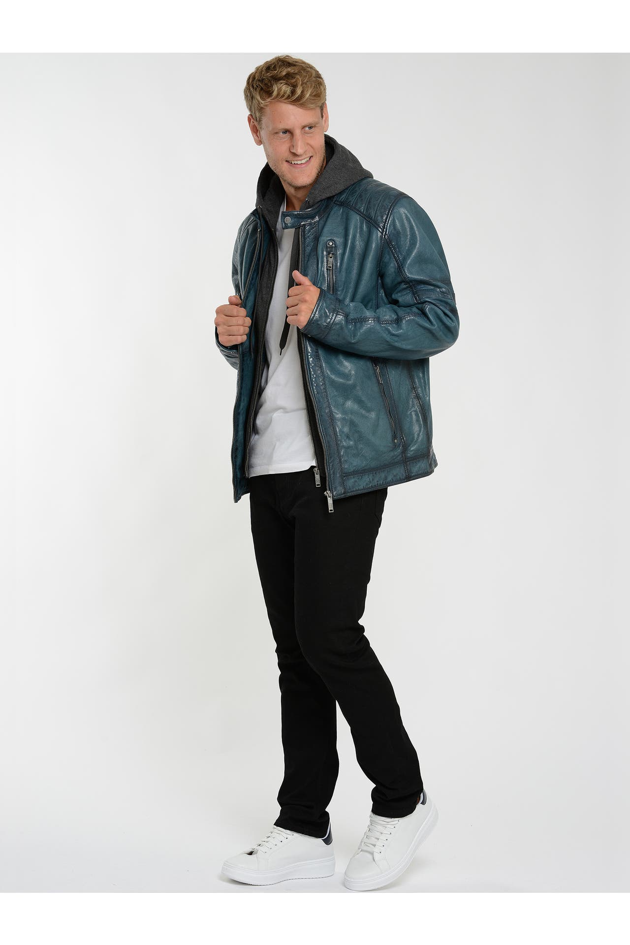 JCC Lederjacke 3102243 vintage teal, Bild 1