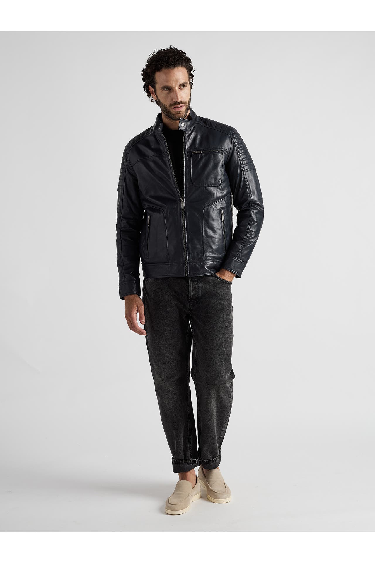 JCC Lederjacke 31023636 navy, Bild 1