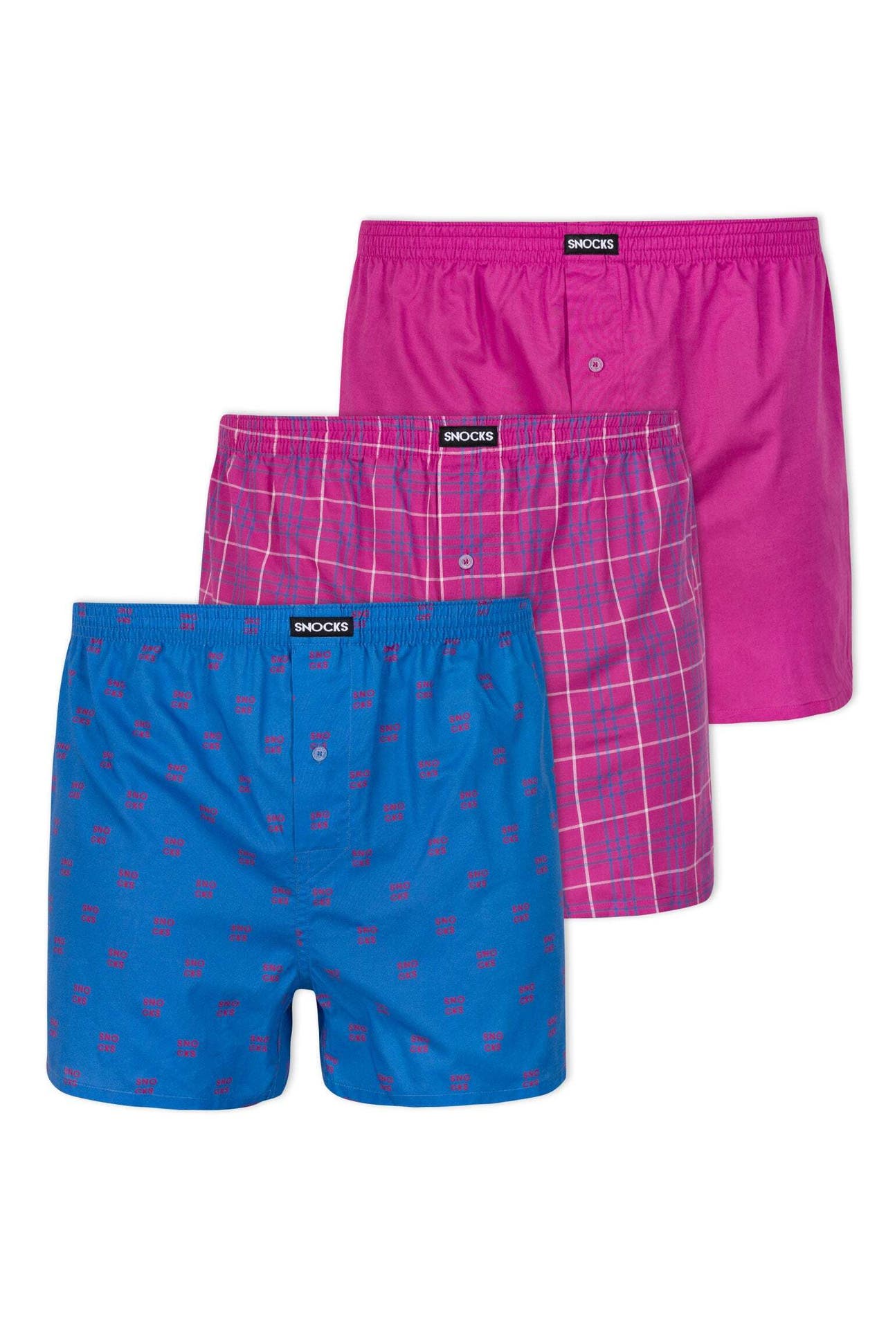 SNOCKS Boxer Mix Pink (Solid/Check/Print), Bild 1
