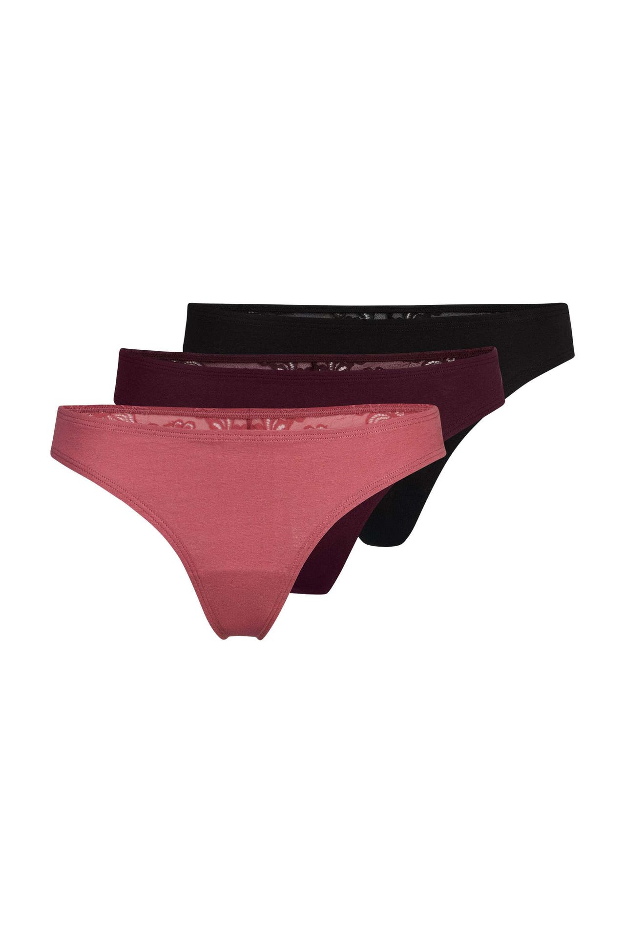 SNOCKS Slip Mix (Mauve/Weinrot/Schwarz), Bild 1