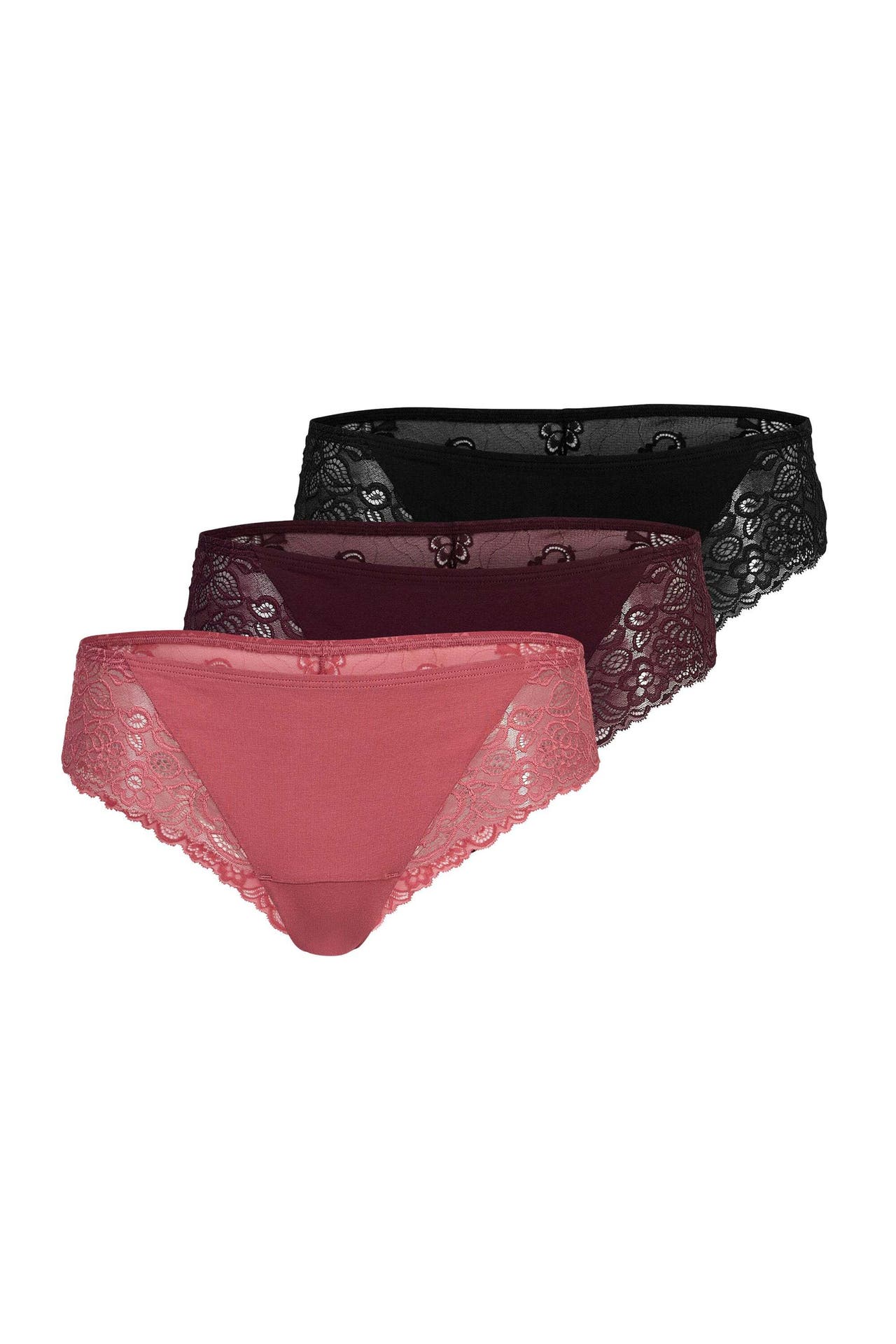 SNOCKS Slip Mix (Mauve/Weinrot/Schwarz), Bild 1