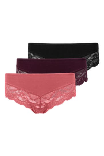 SNOCKS Slip Mix (Mauve/Weinrot/Schwarz)