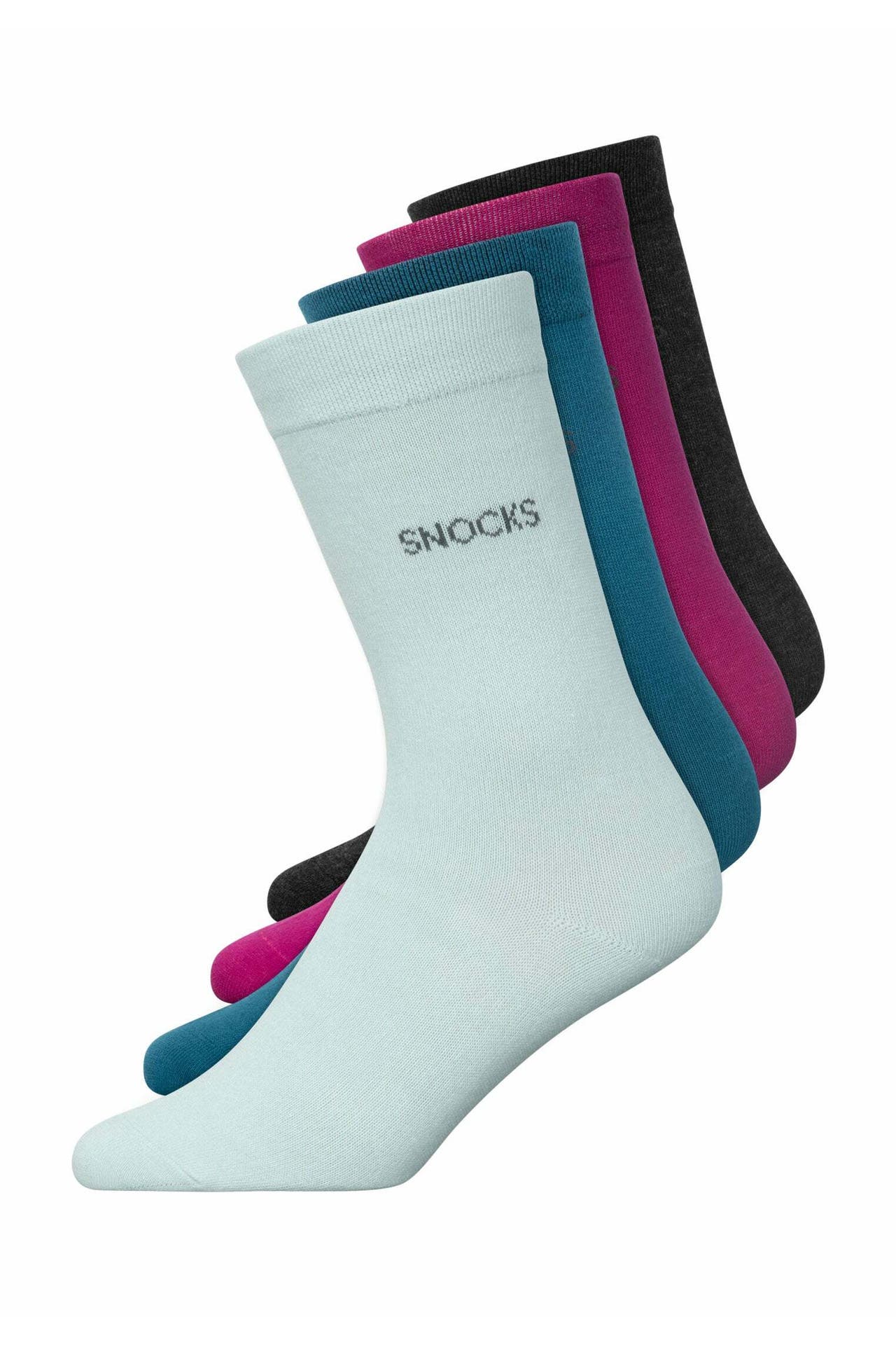 SNOCKS Socken Mix (Dunkelgrau Melange/Magenta/Petrol/Hellblau), Bild 1