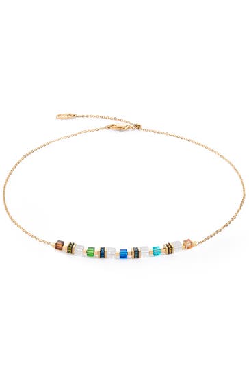 COEUR DE LION Kette Mini Cubes & Chain Multicolor Gold